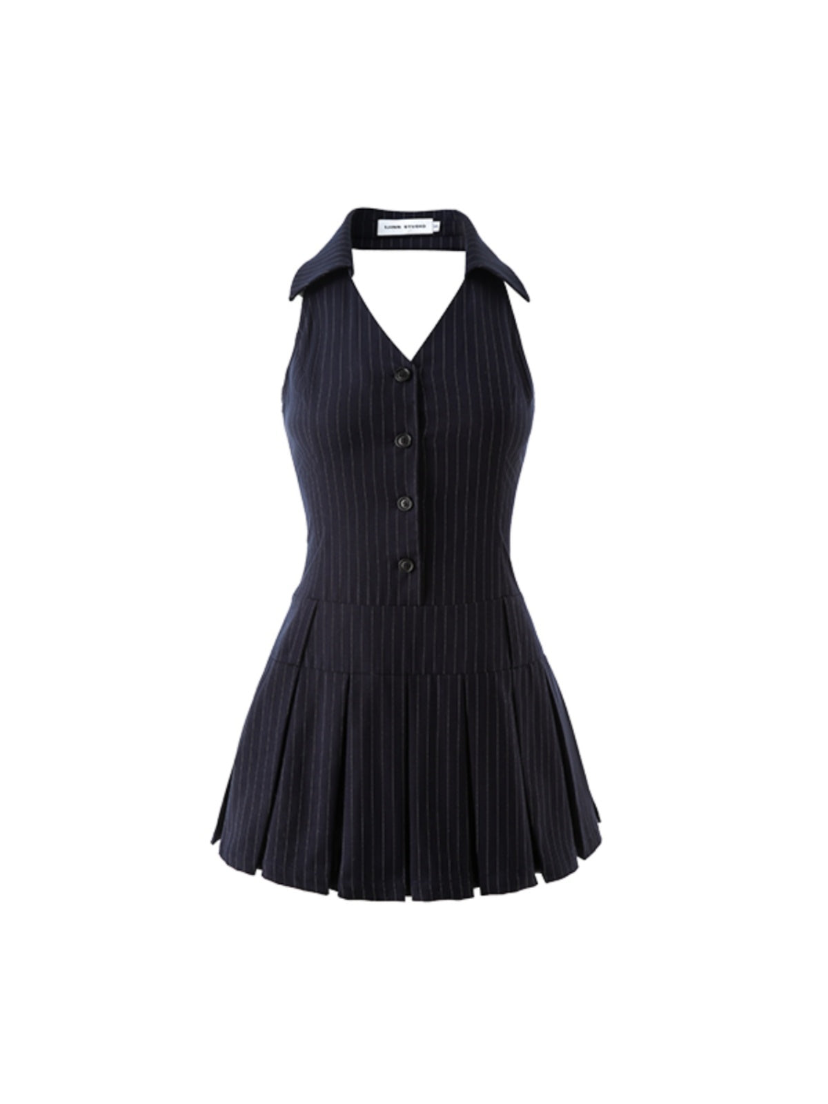 French Kikyo Hanging Neck Off Shoulder Spicy Girl Dress